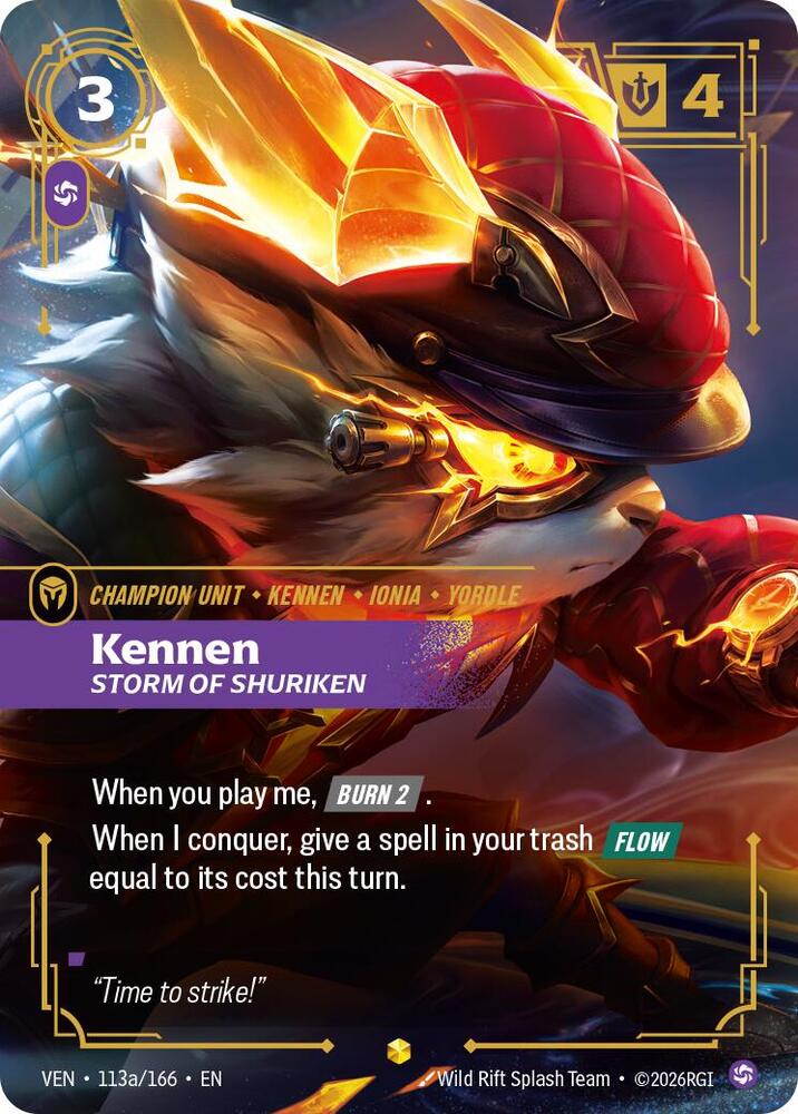 Kennen Storm of Shuriken Alternate Art 113a/166 (Vendetta)  - Foil