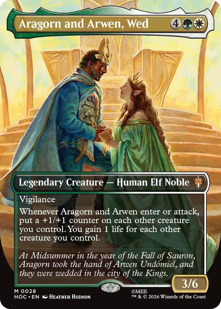 Aragorn and Arwen, Wed 28 (The Hobbit: Eternal-Legal)  - Borderless Foil