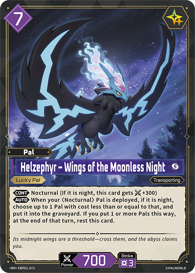 Helzephyr – Wings of the Moonless Night EBP01-073 (Booster Pack "Dawn of Palpagos")  - Holofoil