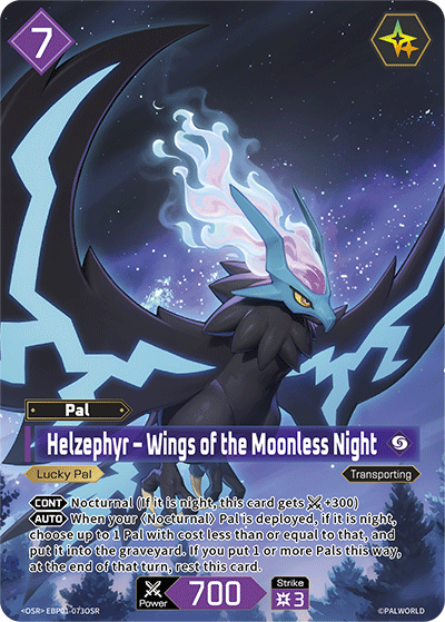 Helzephyr – Wings of the Moonless Night EBP01-073OSR (Booster Pack "Dawn of Palpagos")  - Holofoil