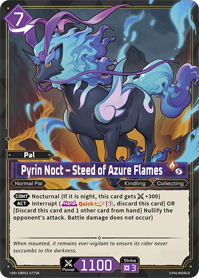 Pyrin Noct – Steed of Azure Flames EBP01-077SR (Booster Pack "Dawn of Palpagos")  - Holofoil