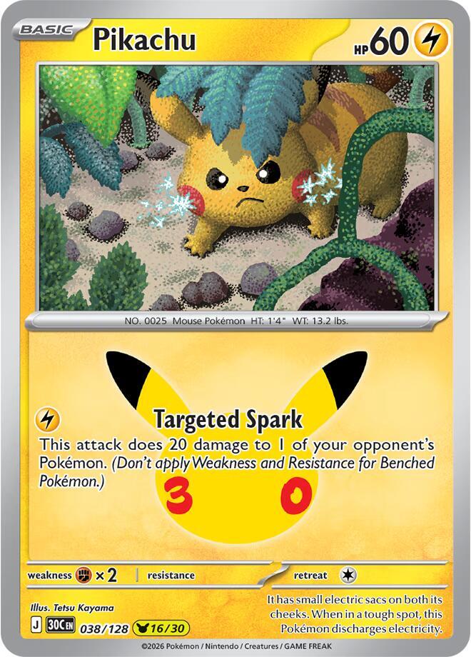 Pikachu 038/128 (ME: 30th Celebration)  - Holofoil
