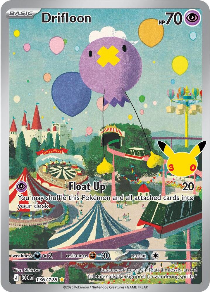 Drifloon 136/128 (ME: 30th Celebration)  - Holofoil