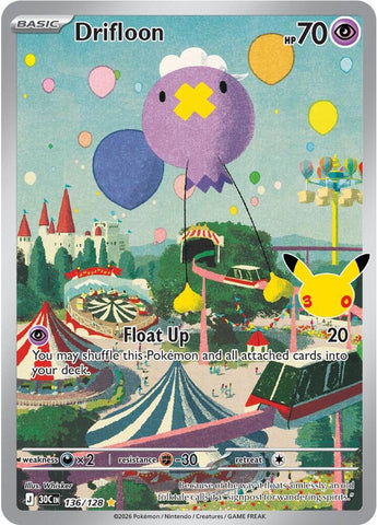 Drifloon 136/128 (ME: 30th Celebration)  - Holofoil