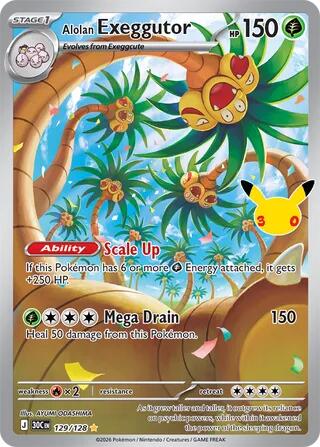 Alolan Exeggutor 129/128 (ME: 30th Celebration)  - Holofoil