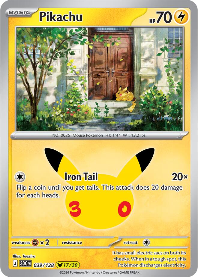 Pikachu 039/128 (ME: 30th Celebration)  - Holofoil