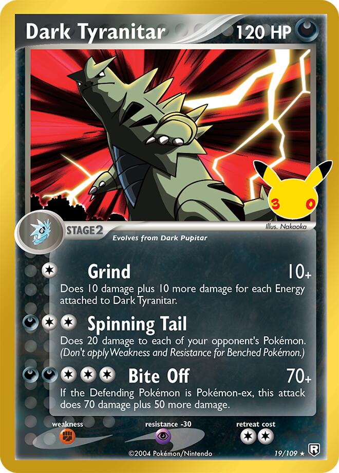Dark Tyranitar 19/109 (ME: 30th Celebration Classic Collection)  - Holofoil