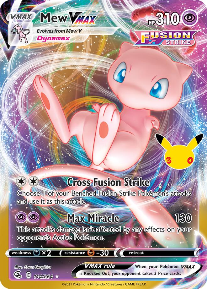 Mew VMAX 114/264 (ME: 30th Celebration Classic Collection)  - Holofoil