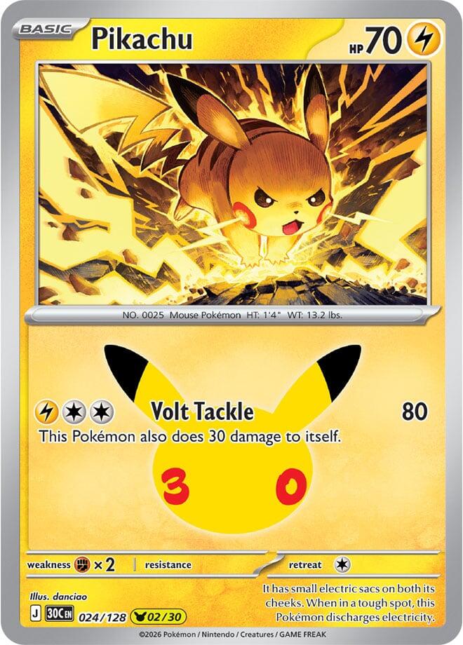 Pikachu 024/128 (ME: 30th Celebration)  - Holofoil