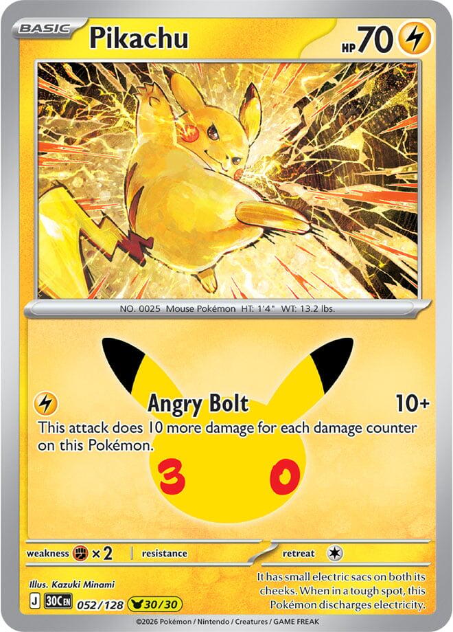 Pikachu 052/128 (ME: 30th Celebration)  - Holofoil