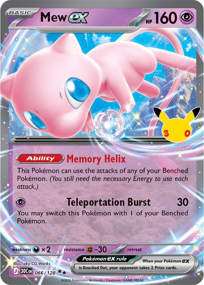 Mew ex 066/128 (ME: 30th Celebration)  - Holofoil