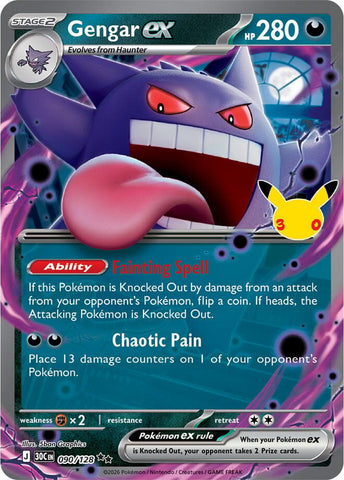 Gengar ex 090/128 (ME: 30th Celebration)  - Holofoil