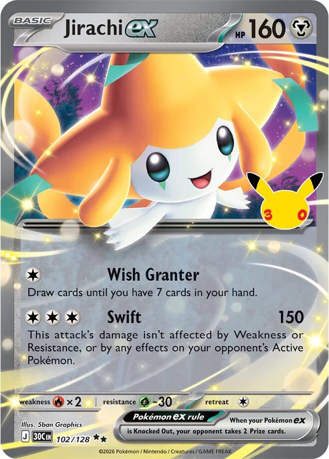 Jirachi ex 102/128 (ME: 30th Celebration)  - Holofoil