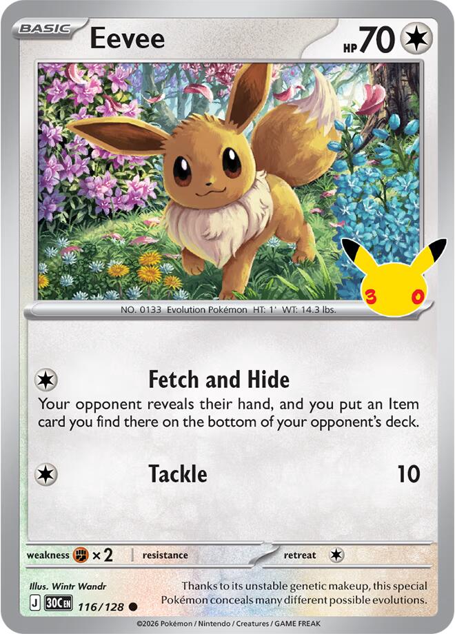 Eevee 116/128 (ME: 30th Celebration)  - Holofoil