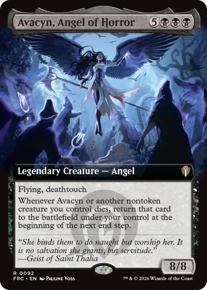 Avacyn, Angel of Horror 92 (Commander: Reality Fracture)  - Extended Art