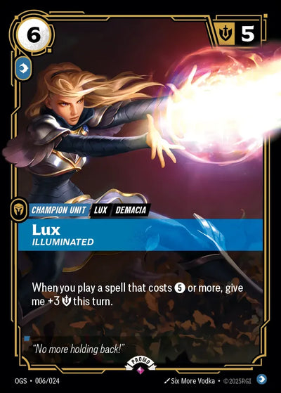 Lux - Illuminated 006/024 (Riftbound Organized Play Promotional Cards)  - Foil