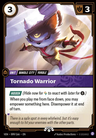 Tornado Warrior 099/166 (Riftbound Organized Play Promotional Cards)  - Foil