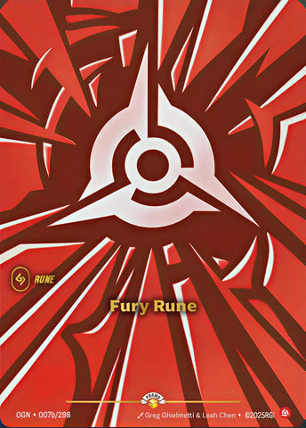 Fury Rune 007b/298 (Riftbound Organized Play Promotional Cards)  - Foil