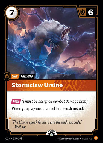 Stormclaw Ursine 137/298 (Riftbound Organized Play Promotional Cards)  - Foil