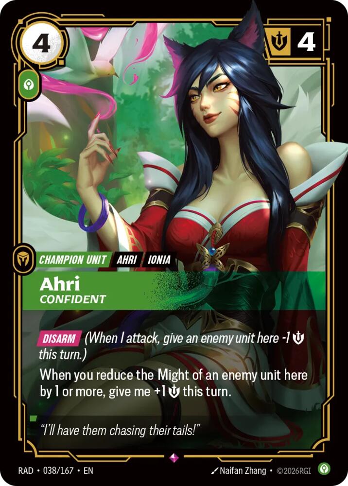 Ahri Confident 038/167 (Radiance)  - Foil