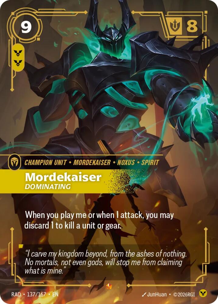 Mordekaiser Dominating 137/167 (Radiance)  - Foil