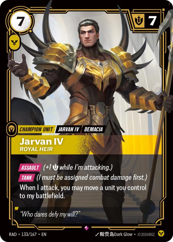 Jarvan IV Royal Heir 133/167 (Radiance)  - Foil