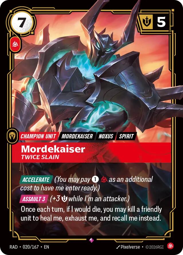Mordekaiser Twice Slain 020/167 (Radiance)  - Foil