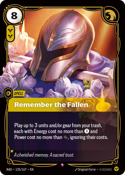 Remember the Fallen 135/167 (Radiance)  - Foil