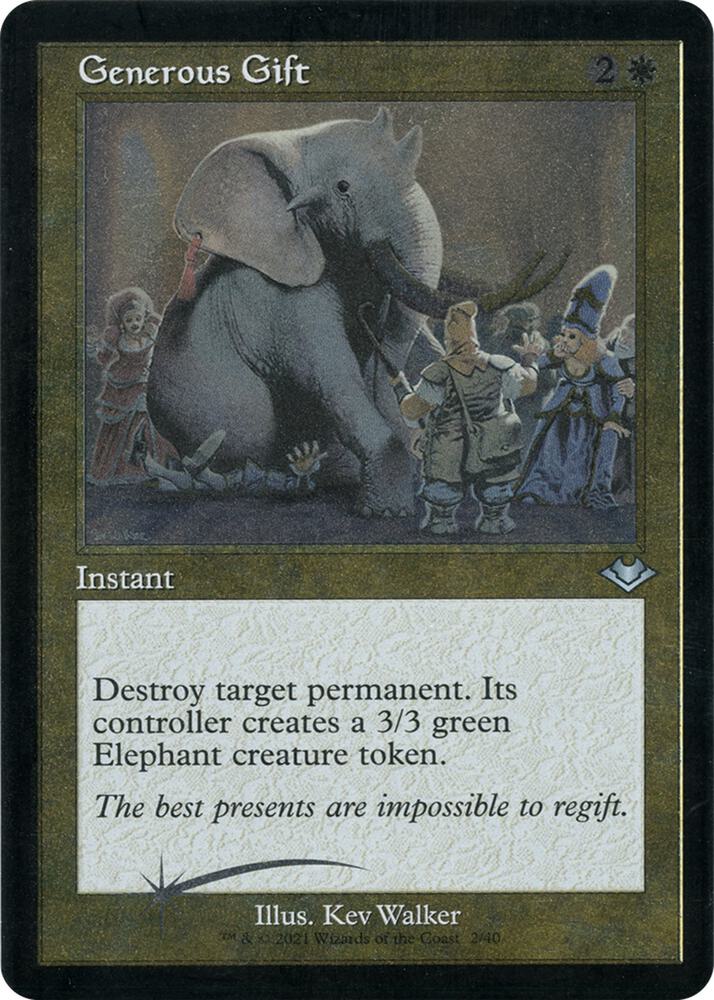 Generous Gift Retro Frame Foil Etched (Modern Horizons)  - Foil