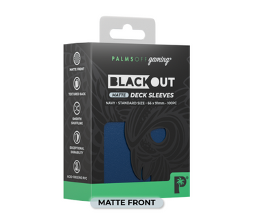 Palms Off Gaming - BLACKout Deck Sleeves - Standard - 100pc - NAVY - Matte