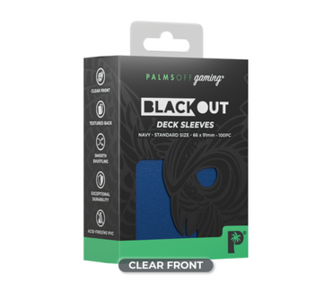 Palms Off Gaming - BLACKout Deck Sleeves - Standard - 100pc - NAVY