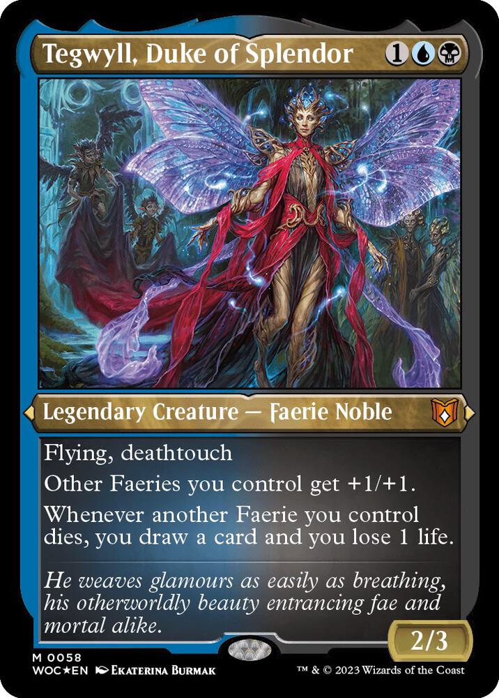 Tegwyll Duke of Splendor Display Commander Thick Stock 58 (Commander: Wilds of Eldraine)  - Foil