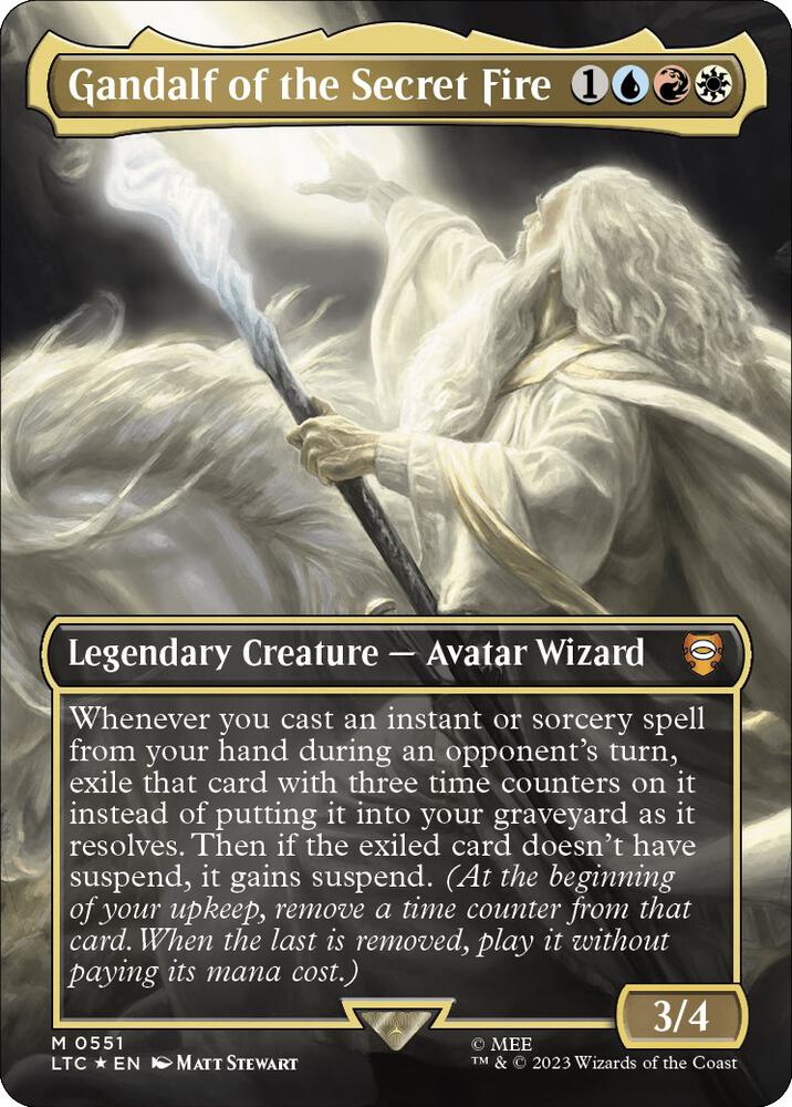 Gandalf of the Secret Fire Borderless Surge Foil (Commander: The Lord of the Rings: Tales of Middle-earth)  - Foil