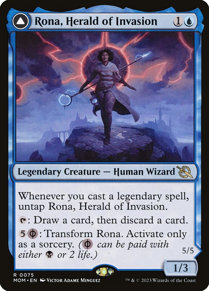 Rona, Herald of Invasion // Rona, Tolarian Obliterator 75 (March of the Machine) 