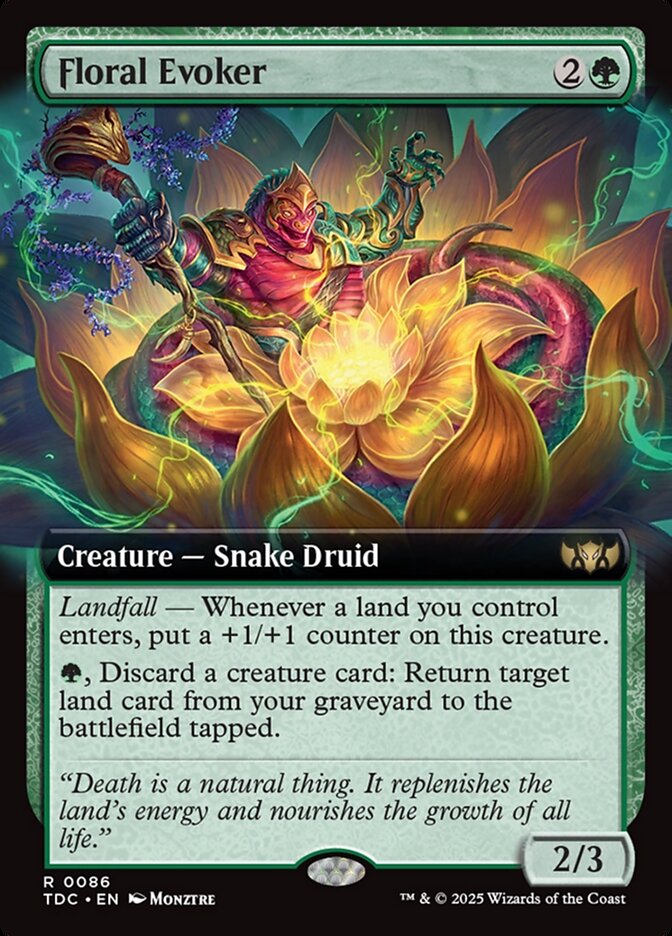 Floral Evoker 86 (Commander: Tarkir: Dragonstorm)  - Extended Art