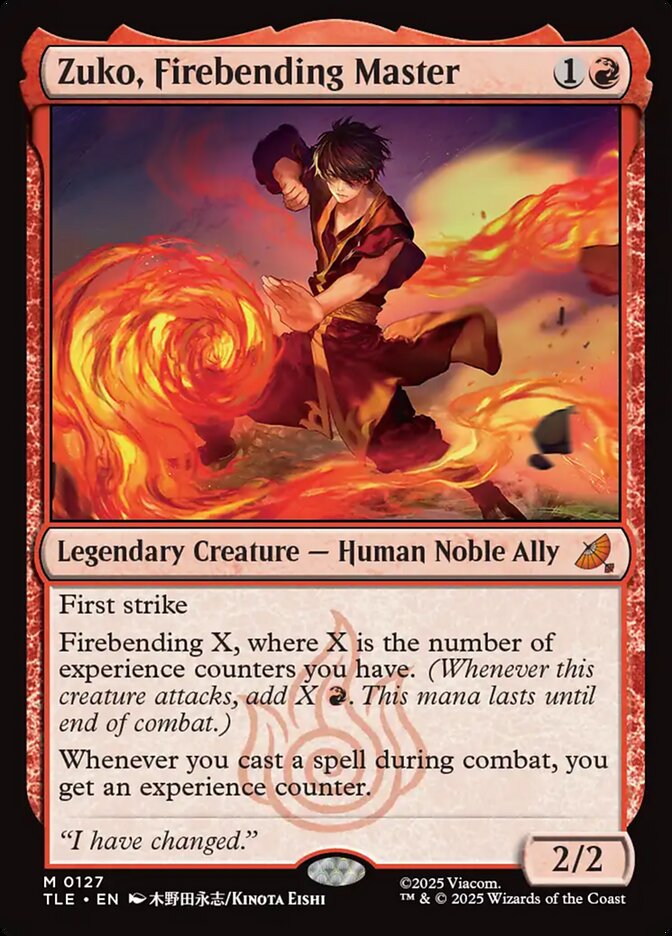 Zuko, Firebending Master (Avatar: The Last Airbender: Eternal-Legal)  - Foil