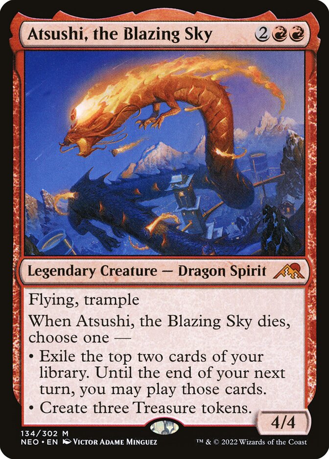 Atsushi, the Blazing Sky (Kamigawa: Neon Dynasty)  - Foil