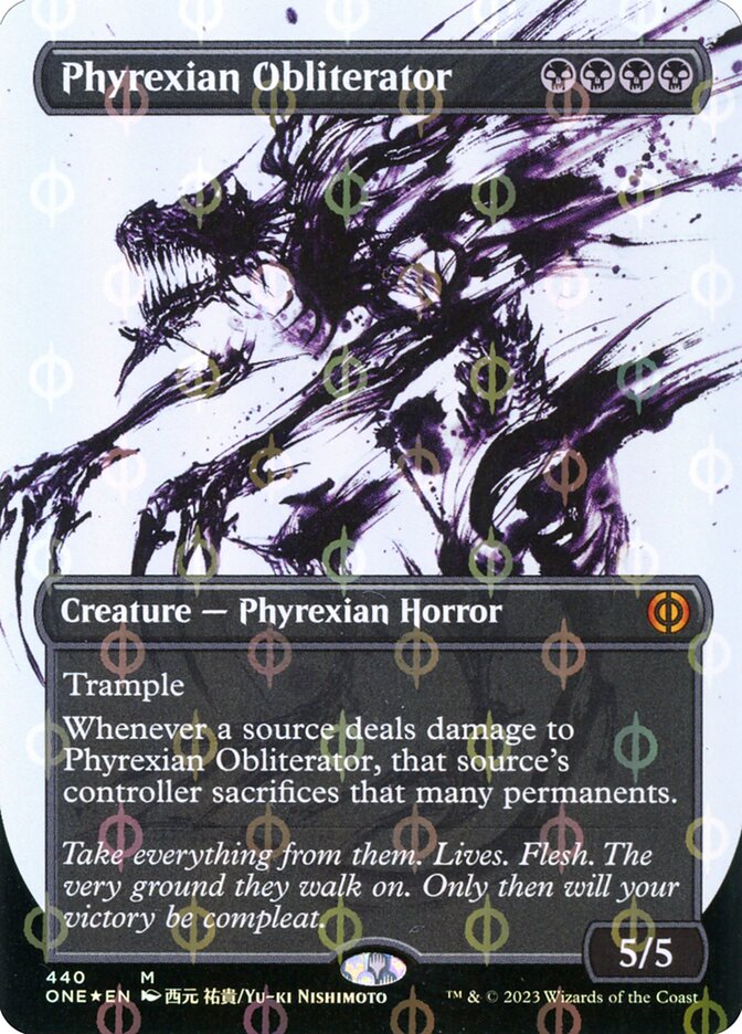 Phyrexian Obliterator 440/271 (Phyrexia: All Will Be One)  - Borderless Compleat Foil
