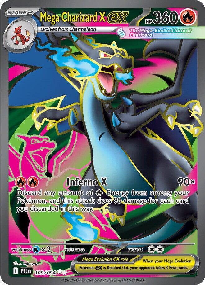 Mega Charizard X ex 109/094 (ME02: Phantasmal Flames)  - Holofoil