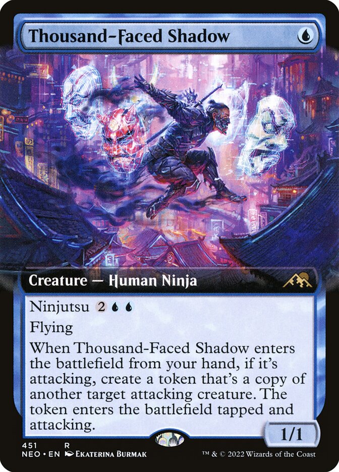 Thousand-Faced Shadow 451/302 (Kamigawa: Neon Dynasty)  - Extended Art Foil