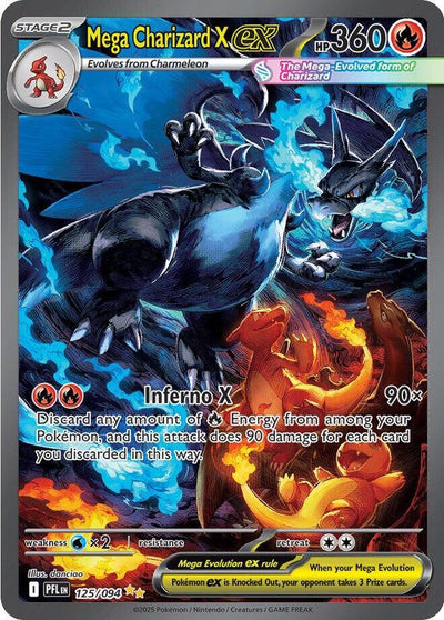 Mega Charizard X ex 125 094 125/094 (ME02: Phantasmal Flames)  - Holofoil