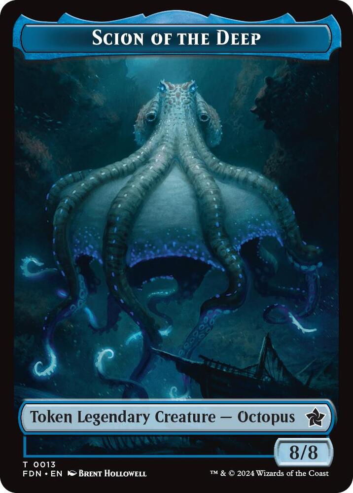 Scion of the Deep Komas Coil Doubled Sided Token (Foundations)  - Foil