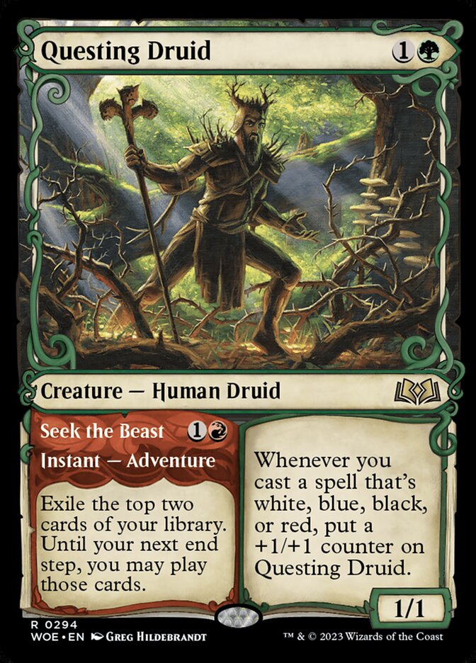 Questing Druid // Seek the Beast (Wilds of Eldraine)  - Foil