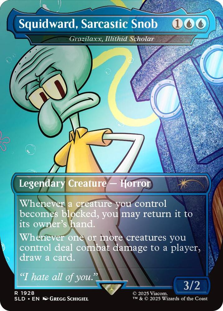 Squidward Sarcastic Snob Grazilaxx Illithid Scholar Rainbow Foil (Secret Lair Drop Series)  - Foil