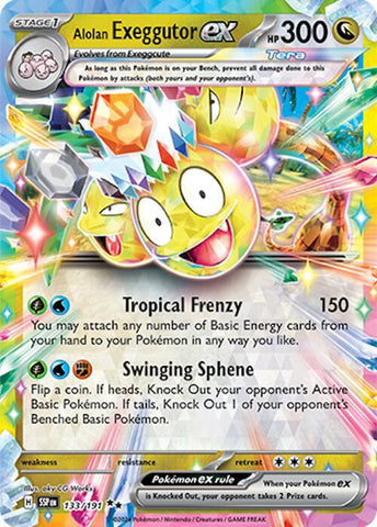 Alolan Exeggutor ex 133/191 (SV08: Surging Sparks)  - Holofoil