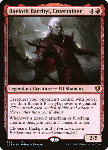 Baeloth Barrityl, Entertainer (Commander Legends: Battle for Baldur's Gate)  - Foil