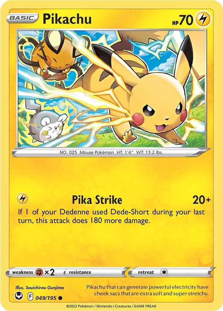 Pikachu 049/195 (SWSH12: Silver Tempest) 