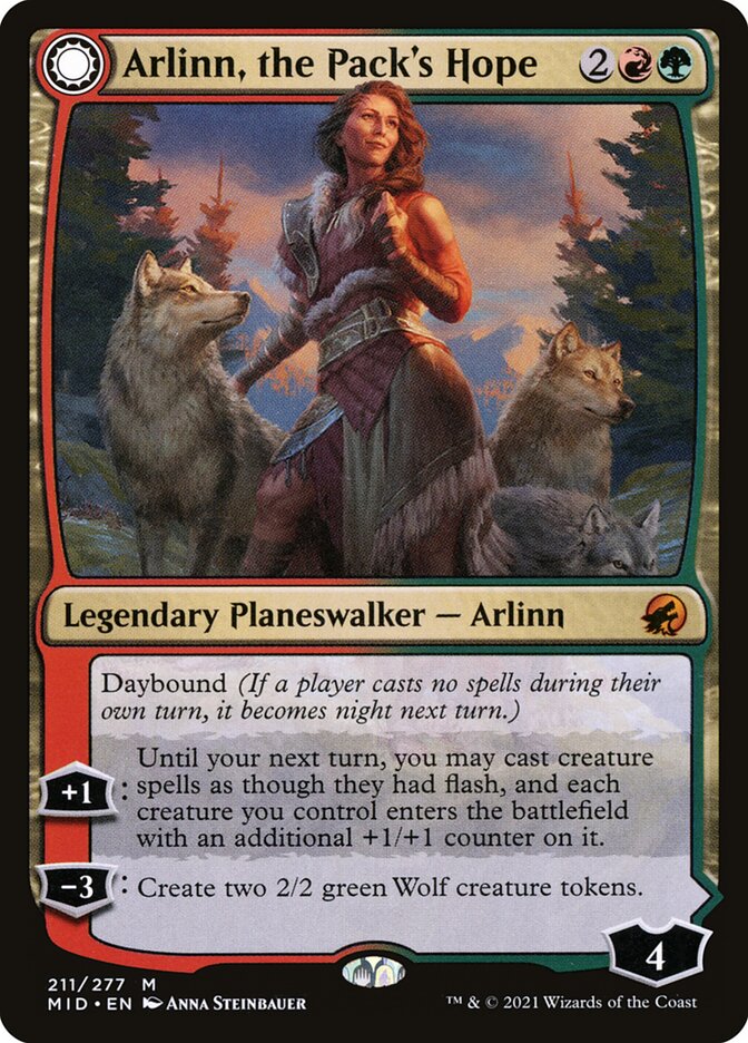 Arlinn, the Pack's Hope // Arlinn, the Moon's Fury (Innistrad: Midnight Hunt)  - Foil