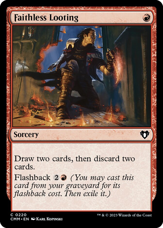 Faithless Looting (Commander Masters)  - Foil