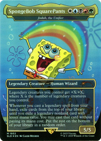 SpongeBob SquarePants // Jodah, the Unifier 1932 (Secret Lair Drop Series)  - Borderless Rainbow Foil